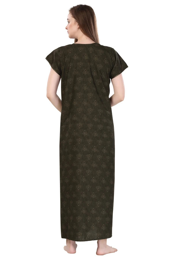 Paisley print cotton nighty full length
