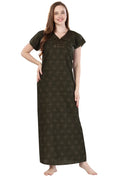 Women seaweed green night gown front view
