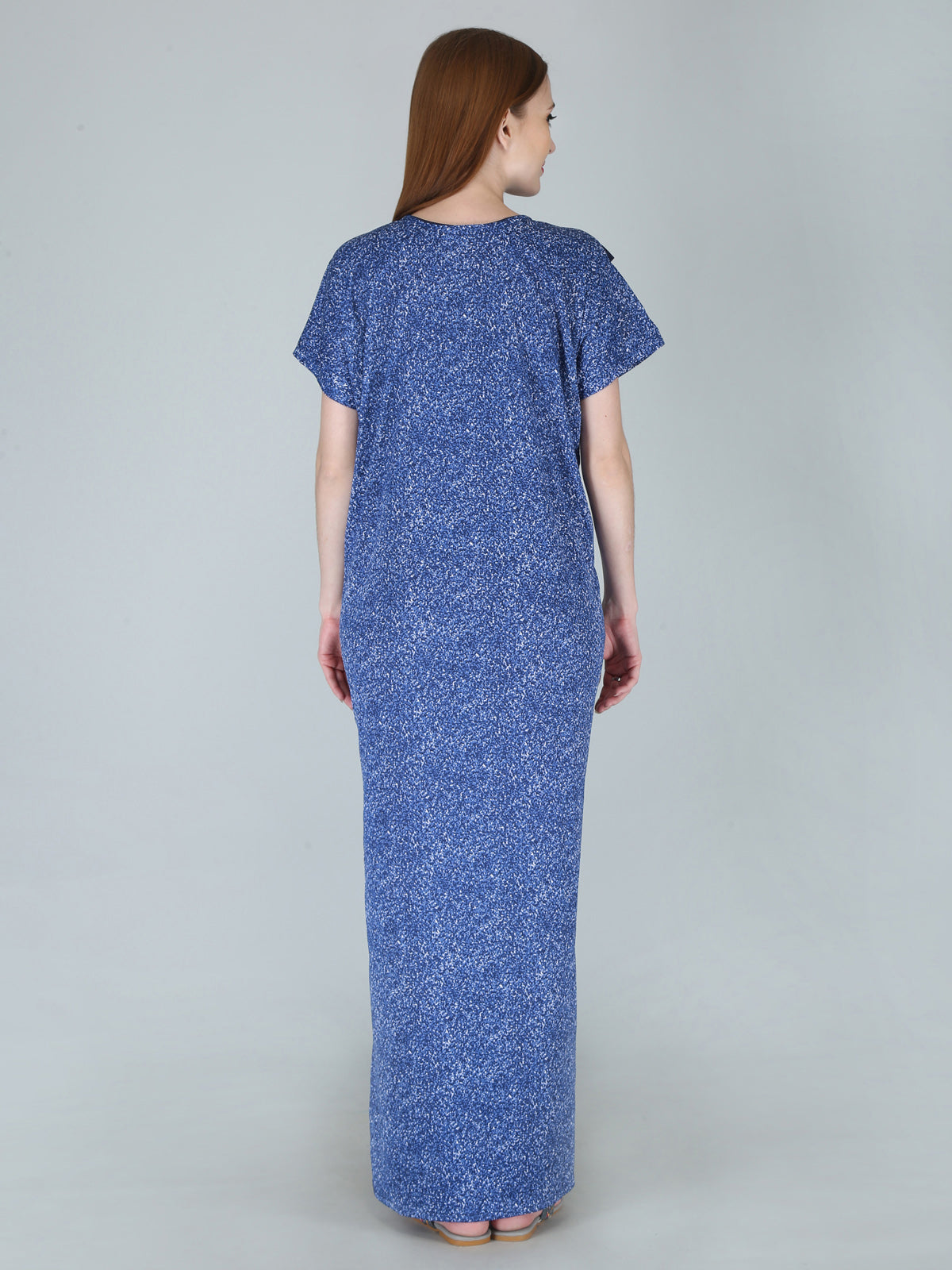 Blue Sarina Satin Printed Short Sleeves Pack of  for Women