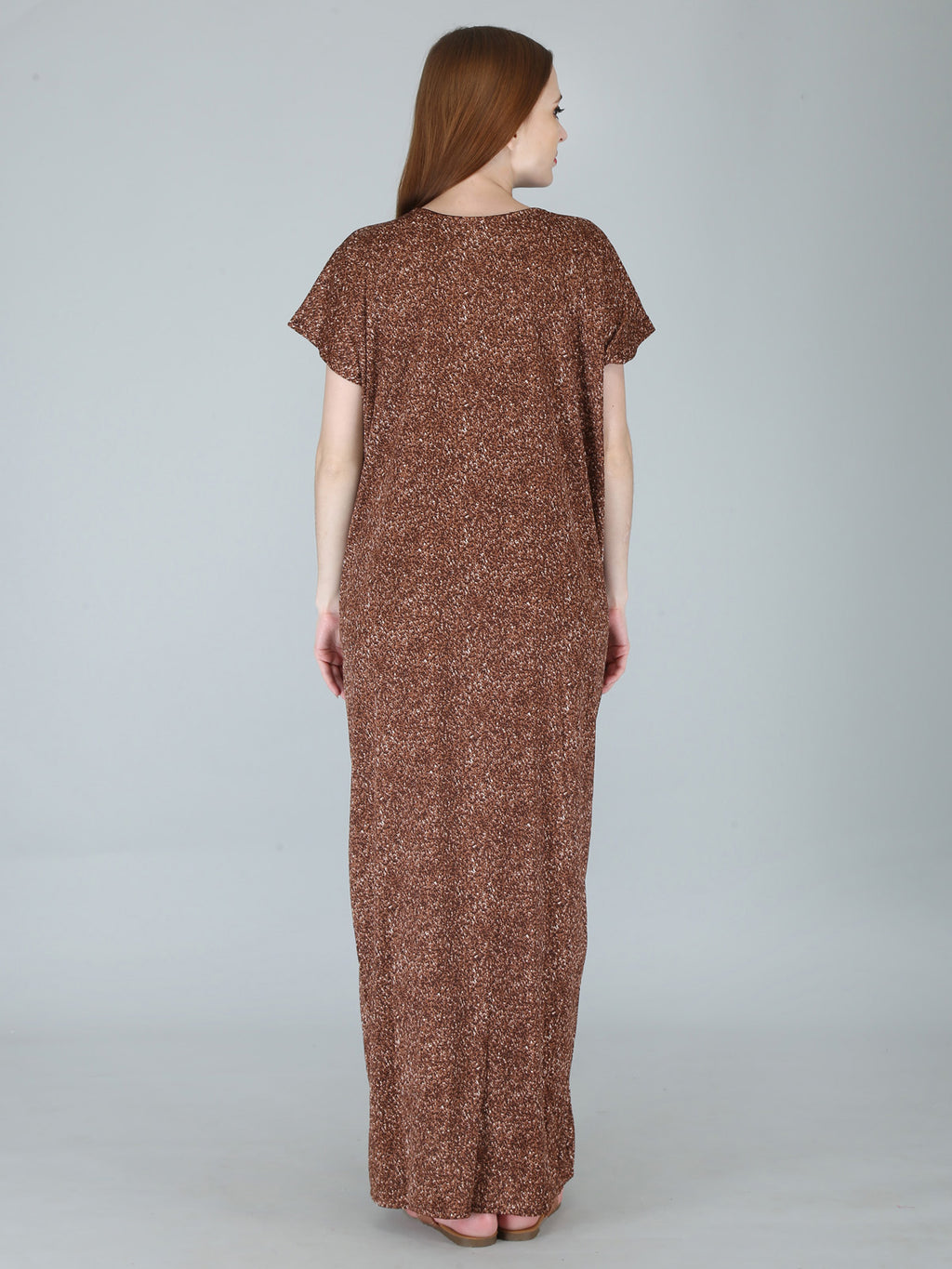 Brown Sarina Satin Printed Short Sleeves Pack of  for Women