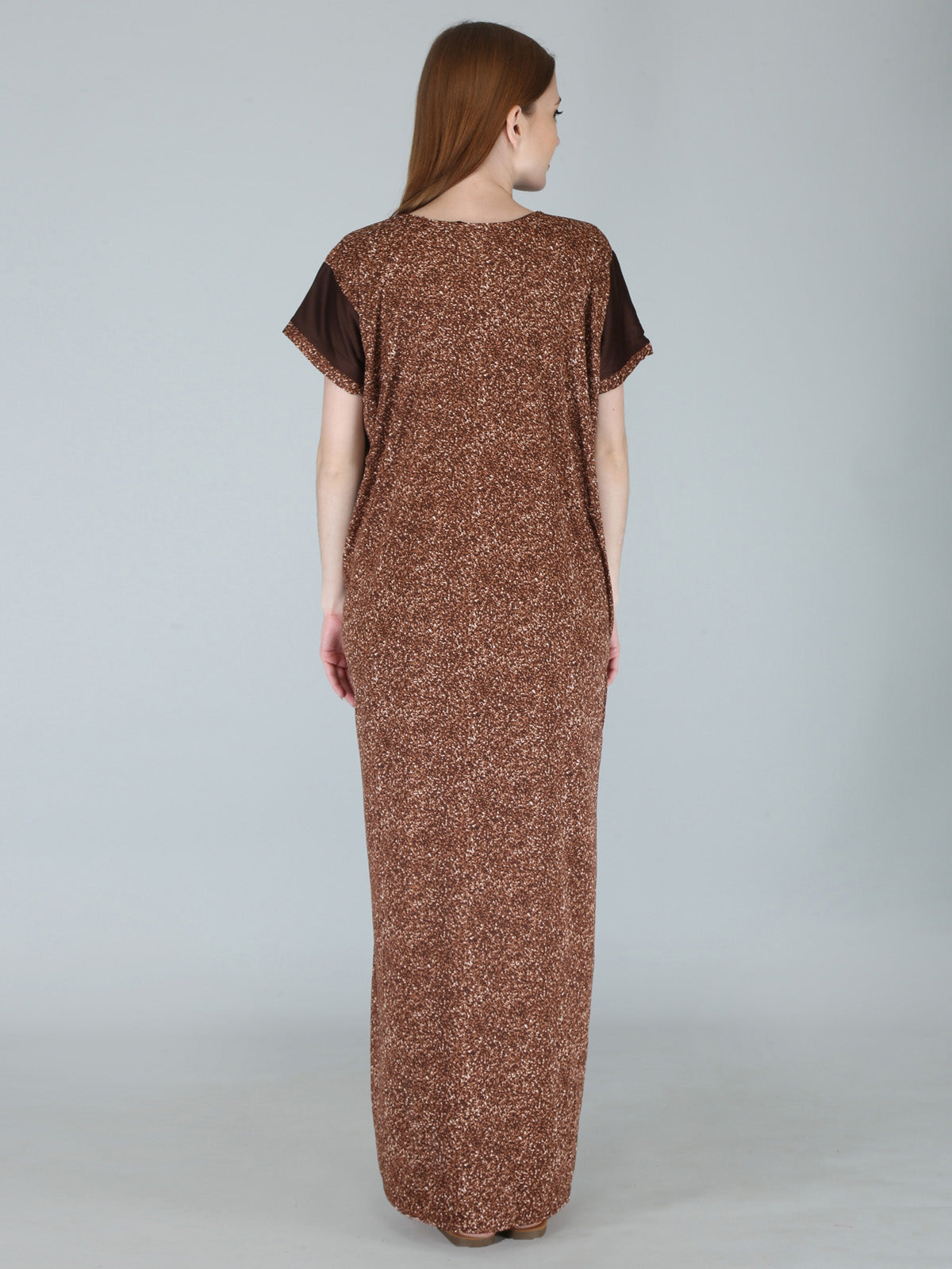 Brown Sarina Satin Printed Short Sleeves Pack of  for Women
