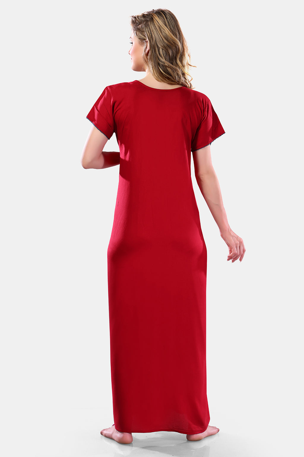 Solid Rayon Nighty / Night Gown For Women