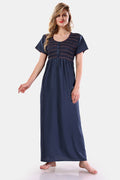 Solid Rayon Nighty / Night Gown For Women, Grey