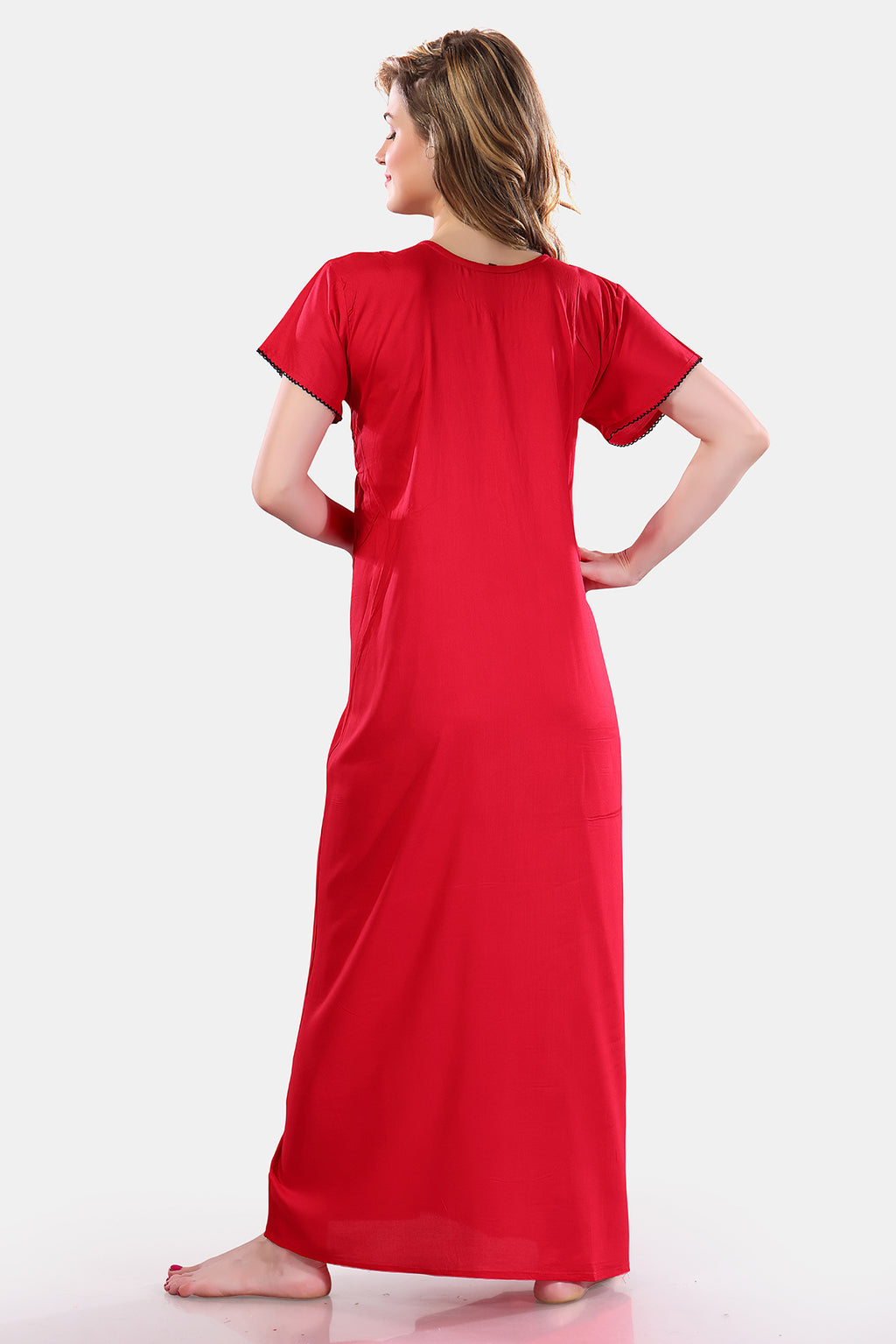 Solid Rayon Nighty / Night Gown For Women