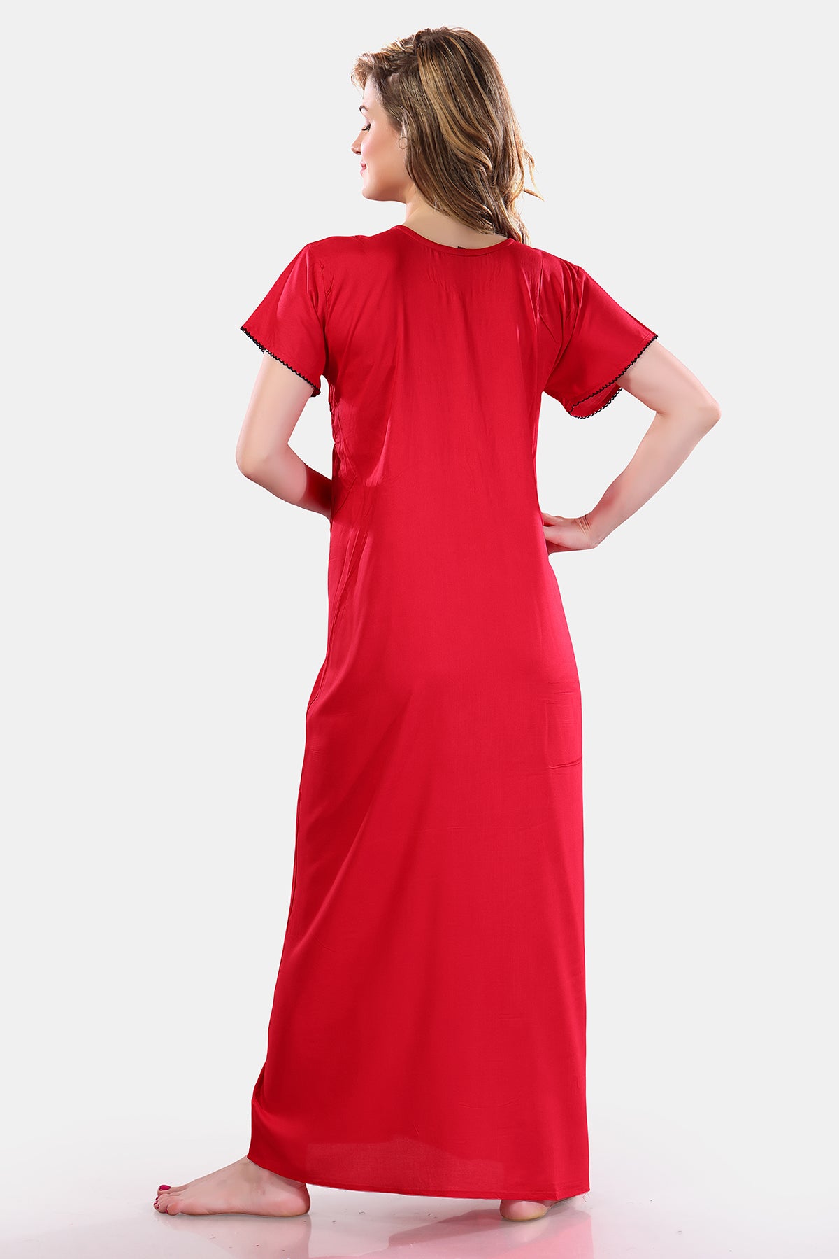 Solid Rayon Nighty / Night Gown For Women