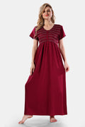 Solid Rayon Nighty / Night Gown For Women