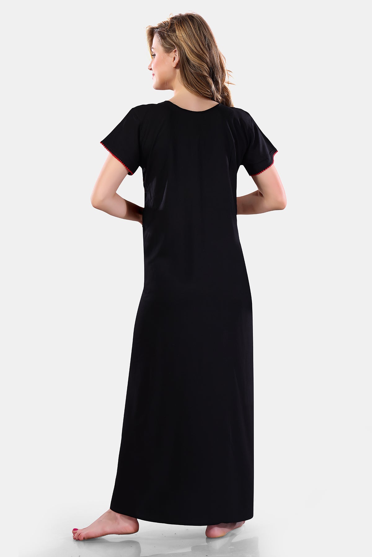 Solid Rayon Nighty / Night Gown For Women