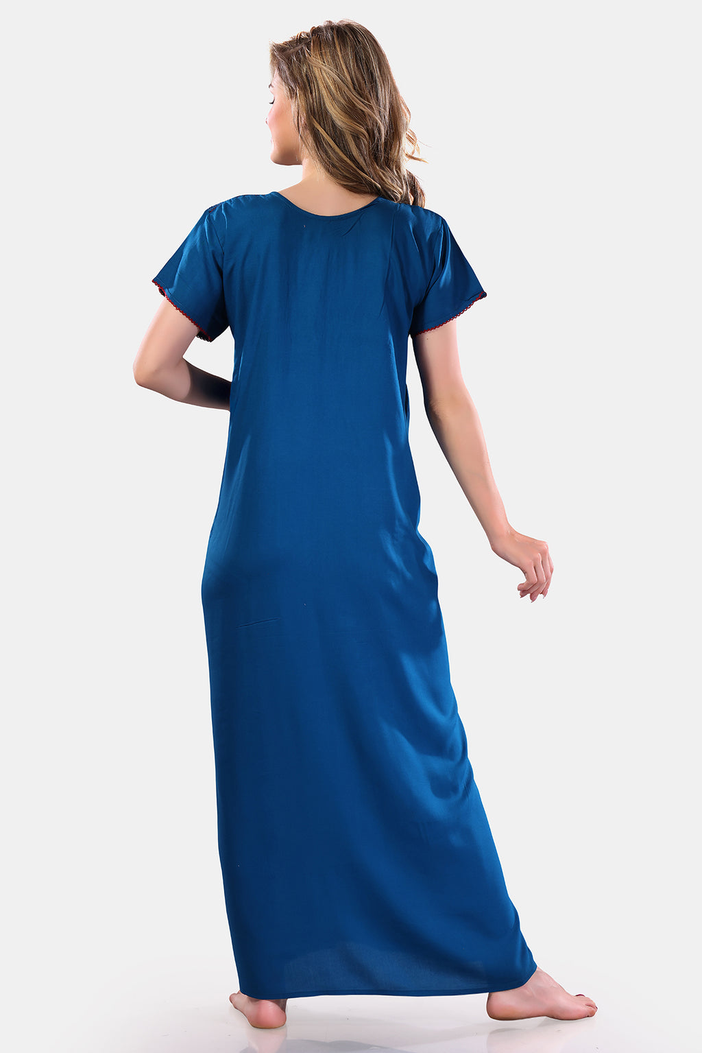 Solid Rayon Nighty / Night Gown For Women