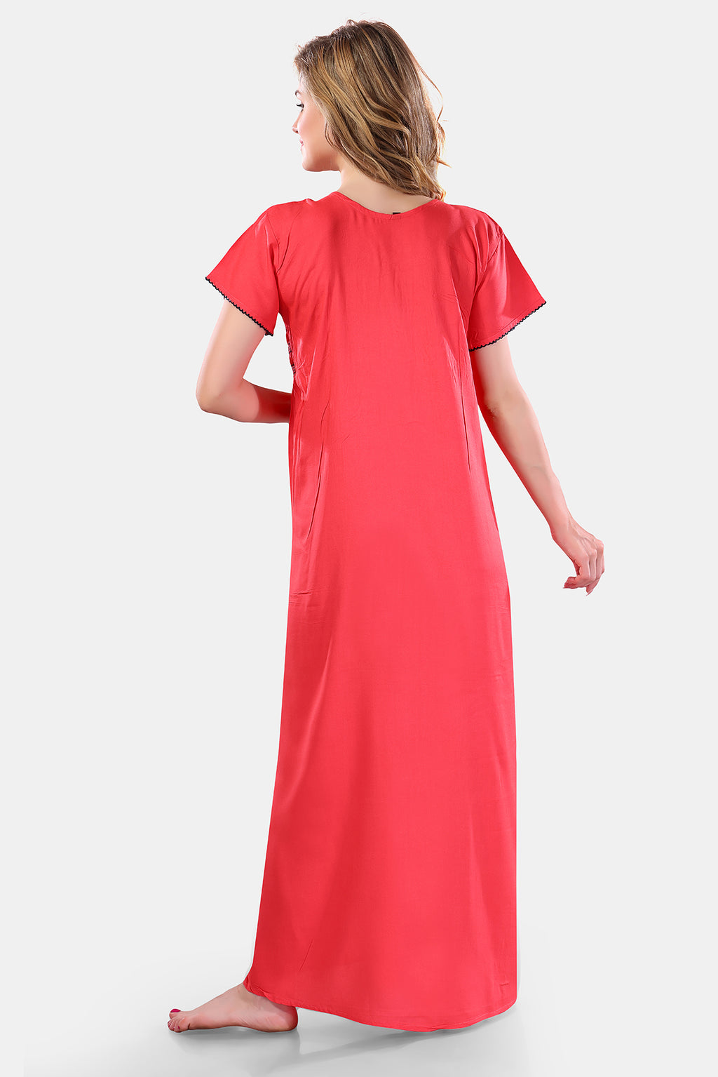 Solid Rayon Nighty / Night Gown For Women