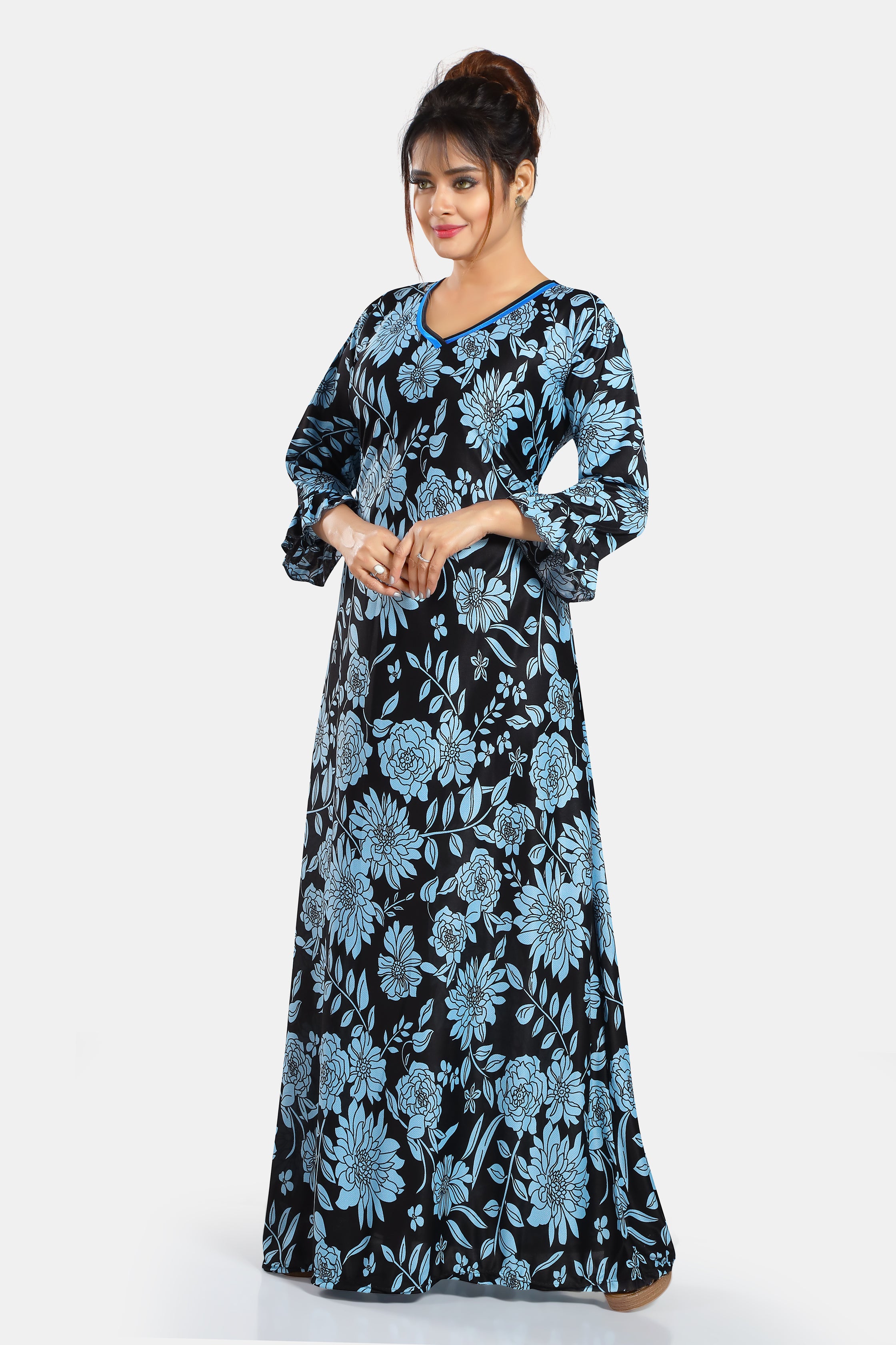 Sarina Satin Floral Nightgown 