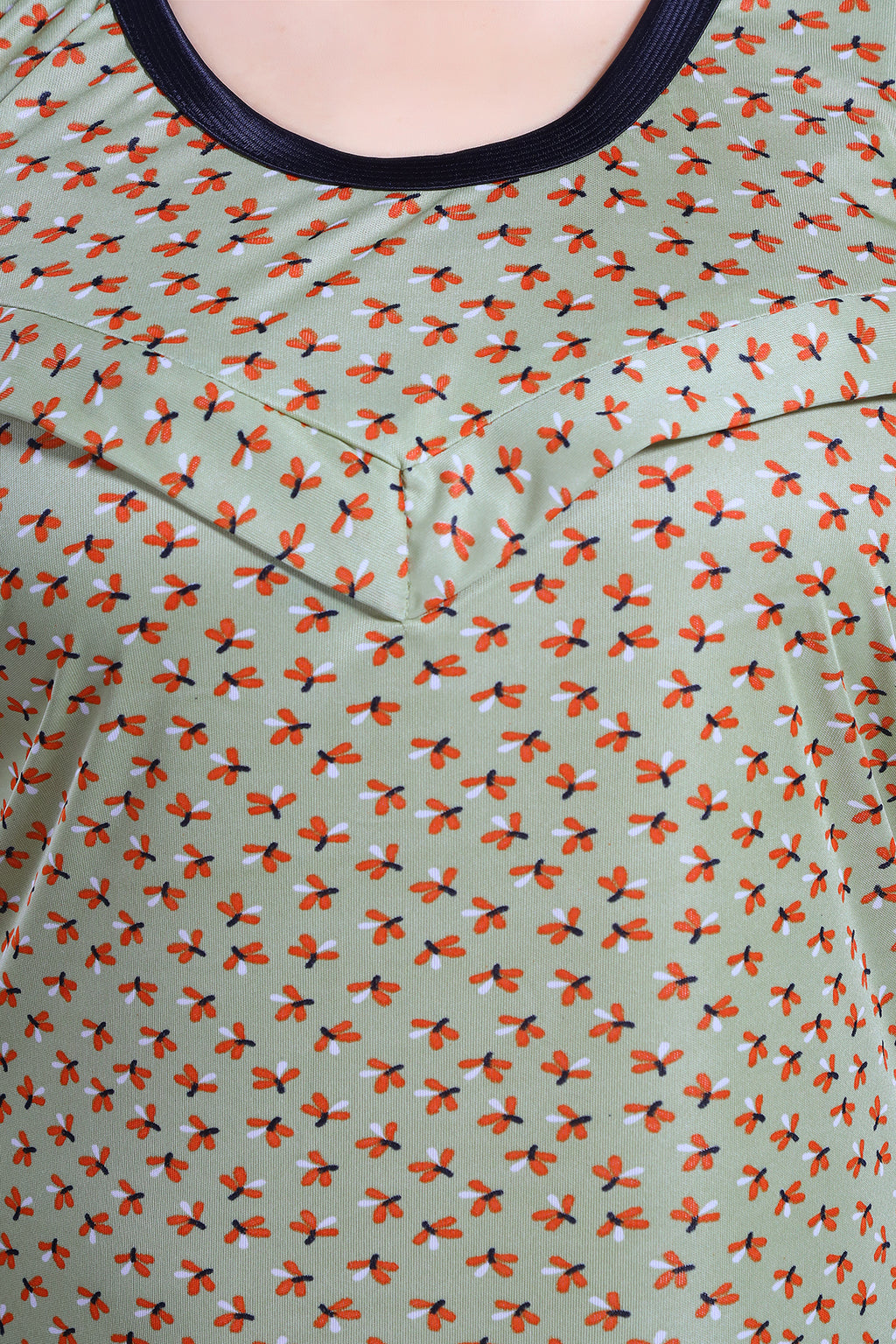 Light Green Printed Feeding / Maternity Gown for Women