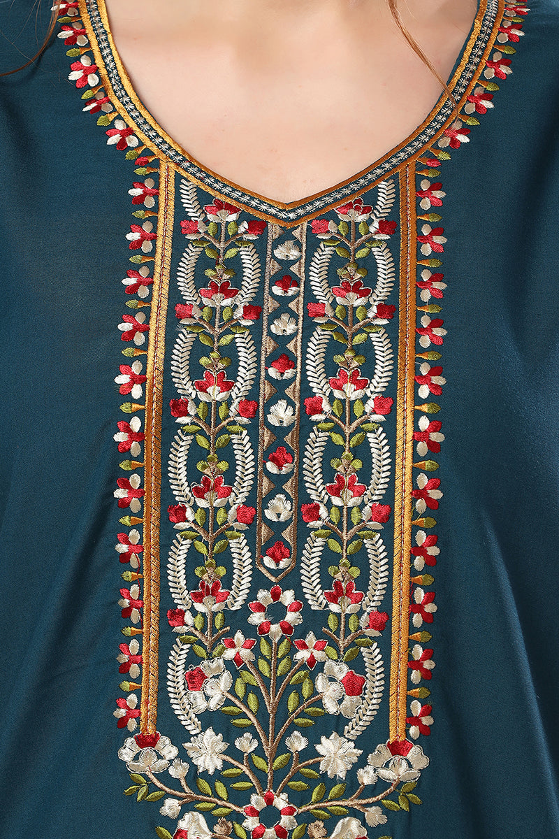 Embroidered Lizzy Bizzy Cotton Maxi Nighty for Women