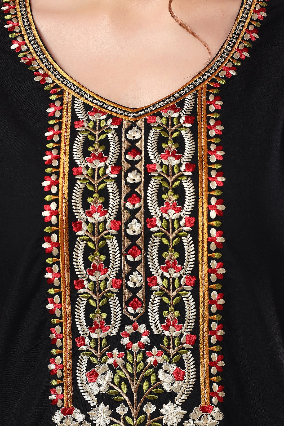 Be You Embroidered Cotton Maxi Night Gown 