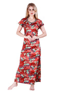 Floral Print Sarina Satin Maternity Gown for Women 