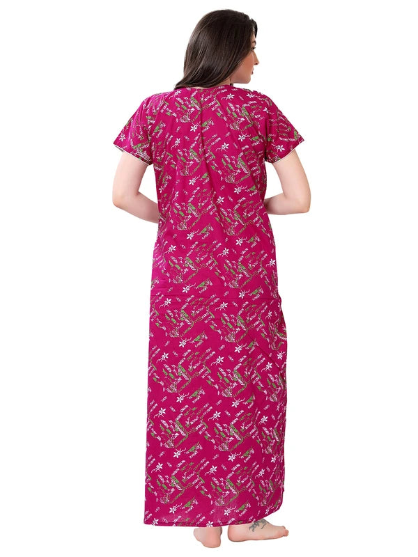Comfortable cotton night gown back view
