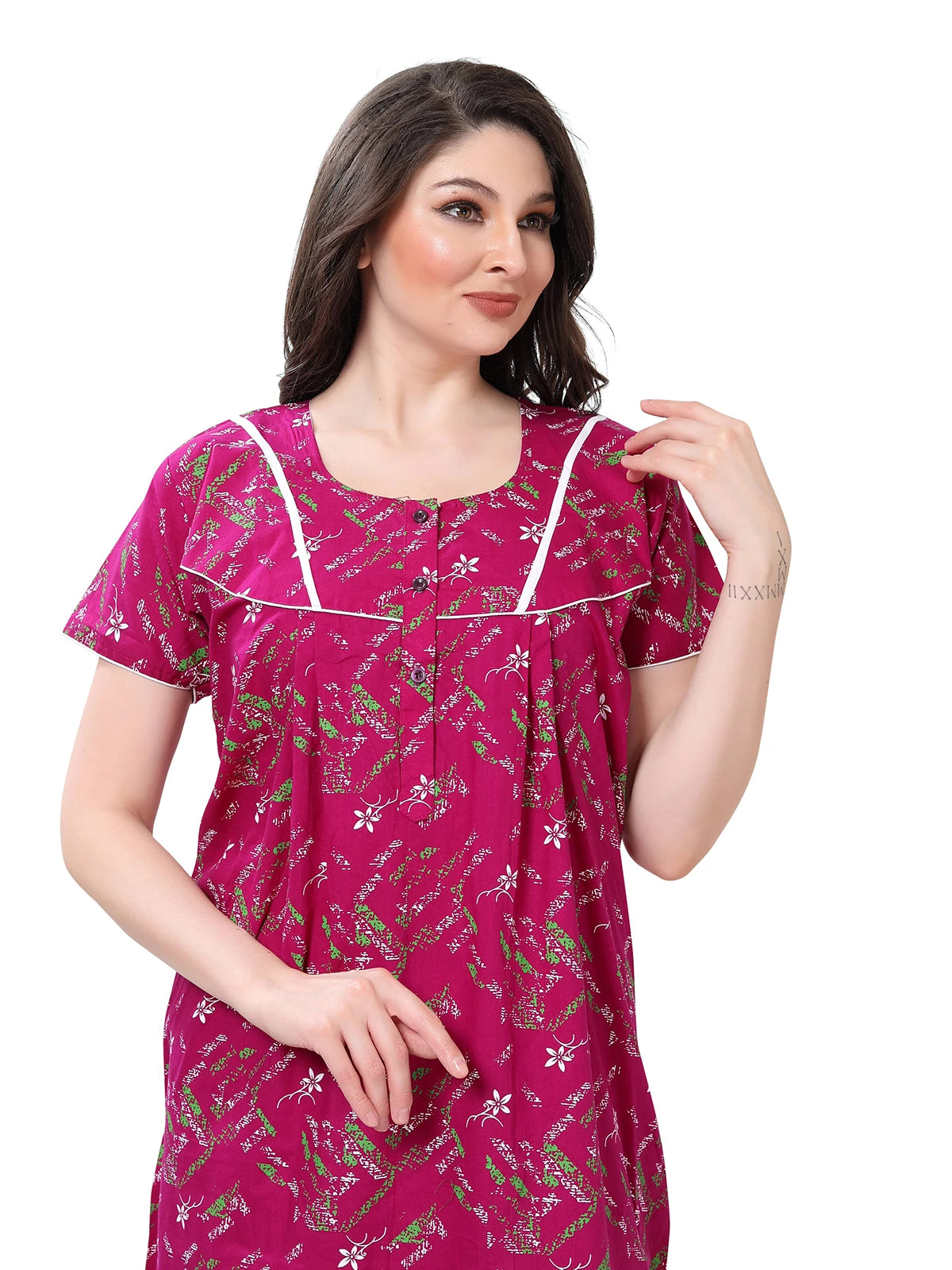 Be You cotton night gown with short sleeves
