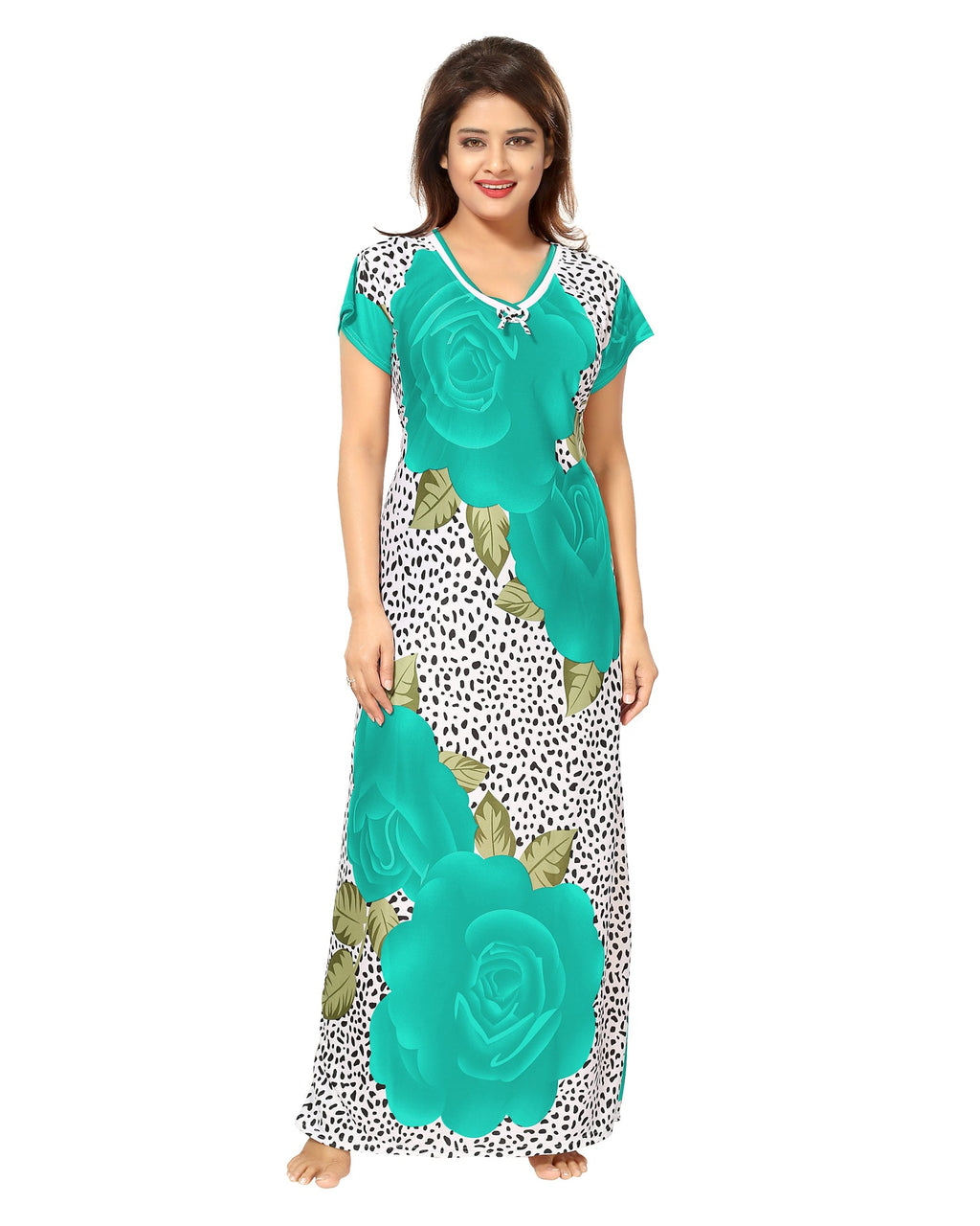 Women Floral Printed Maxi Nightdress