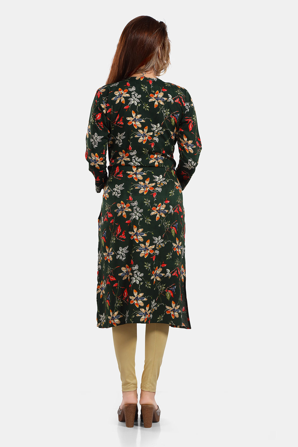Floral Print Rayon Feeding/Maternity Straight Kurti For Women