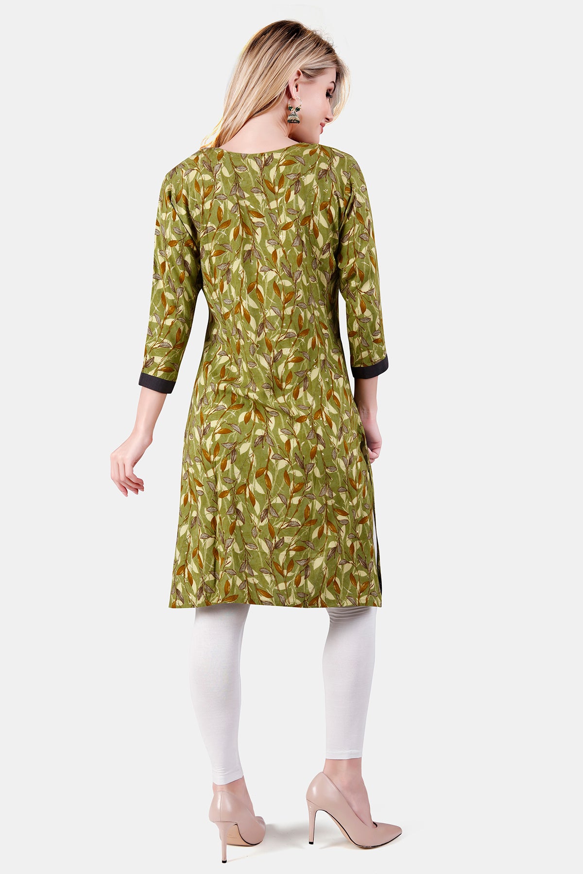 Women’s Light Green Rayon Maternity & Nursing Kurti