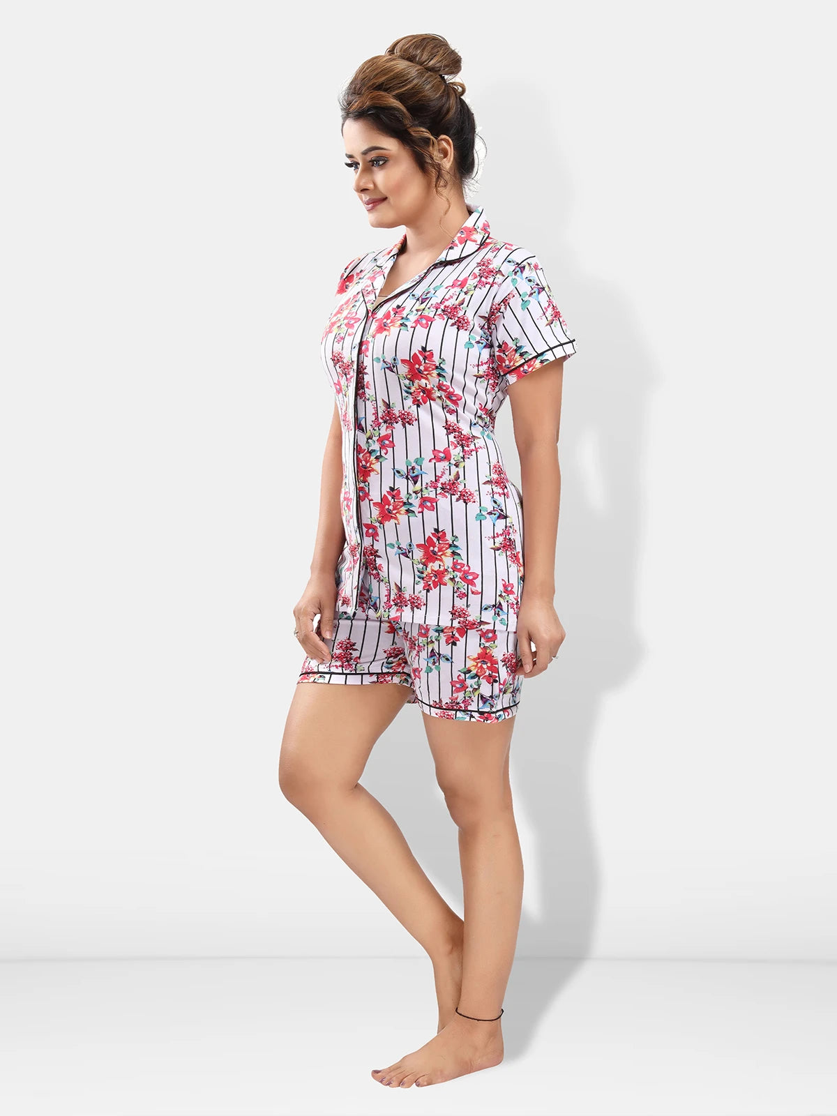 Cotton short sleeve night suit for women
