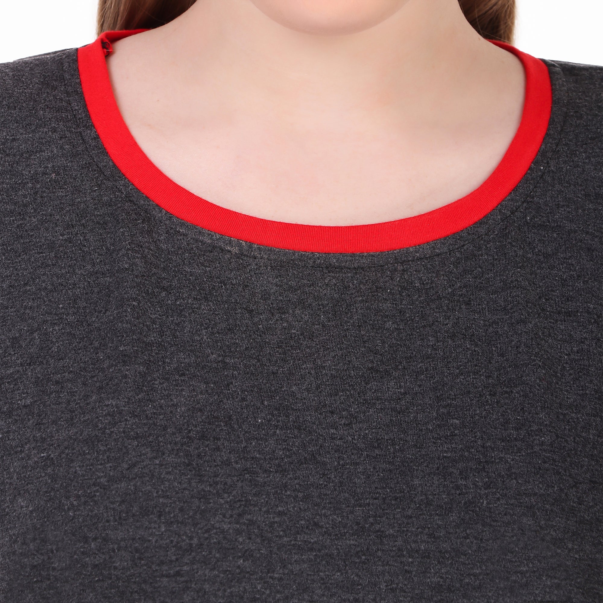 Charcoal Grey Solid Cotton Crop Top & Shorts Set for Women