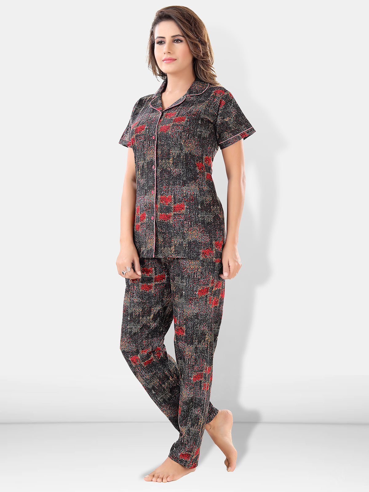 Cotton Pajama & Shorts with Shirt Night Suit Pack of 3 for Women