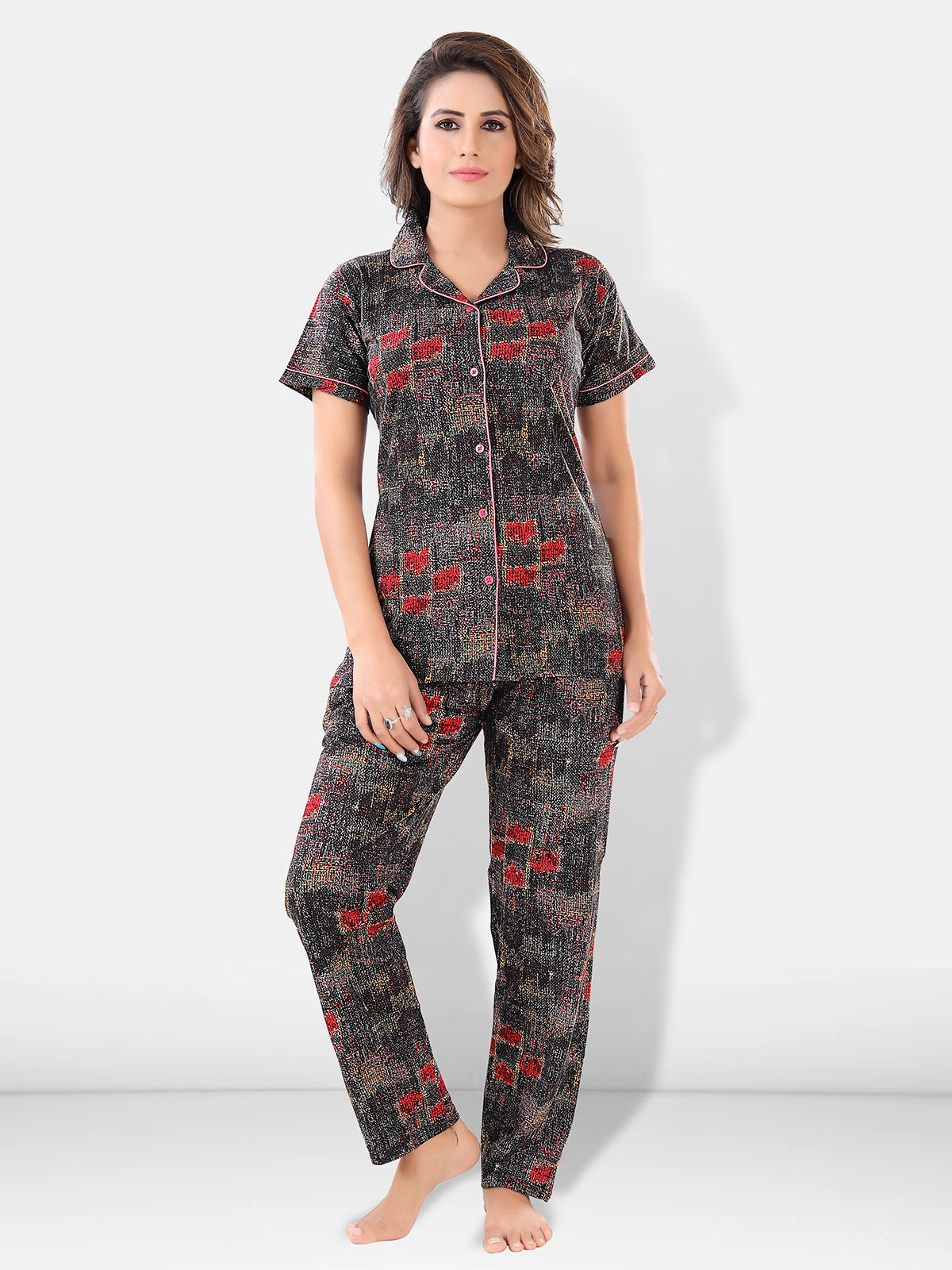 Cotton Pajama & Shorts with Shirt Night Suit Pack of 3 for Women