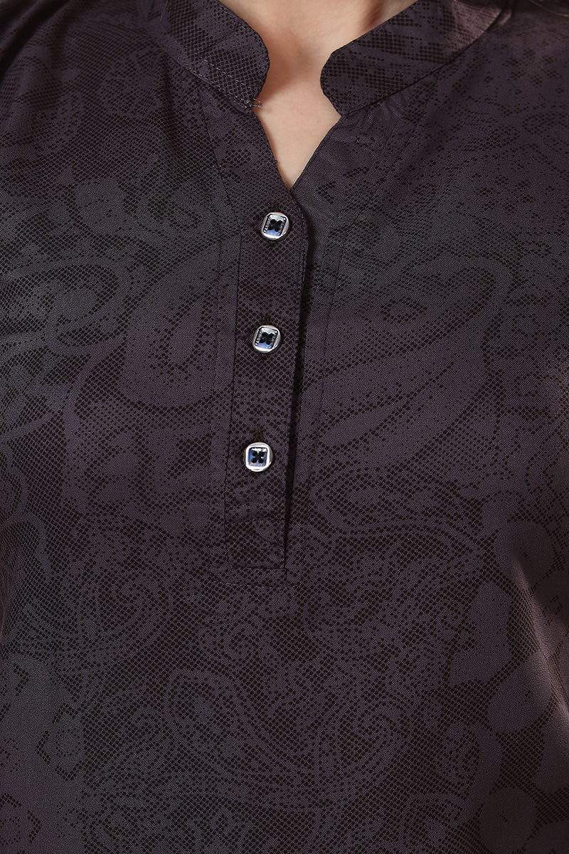 Violet Geometric Print Rayon Kurta & Pyjama Co-ord Set for Women