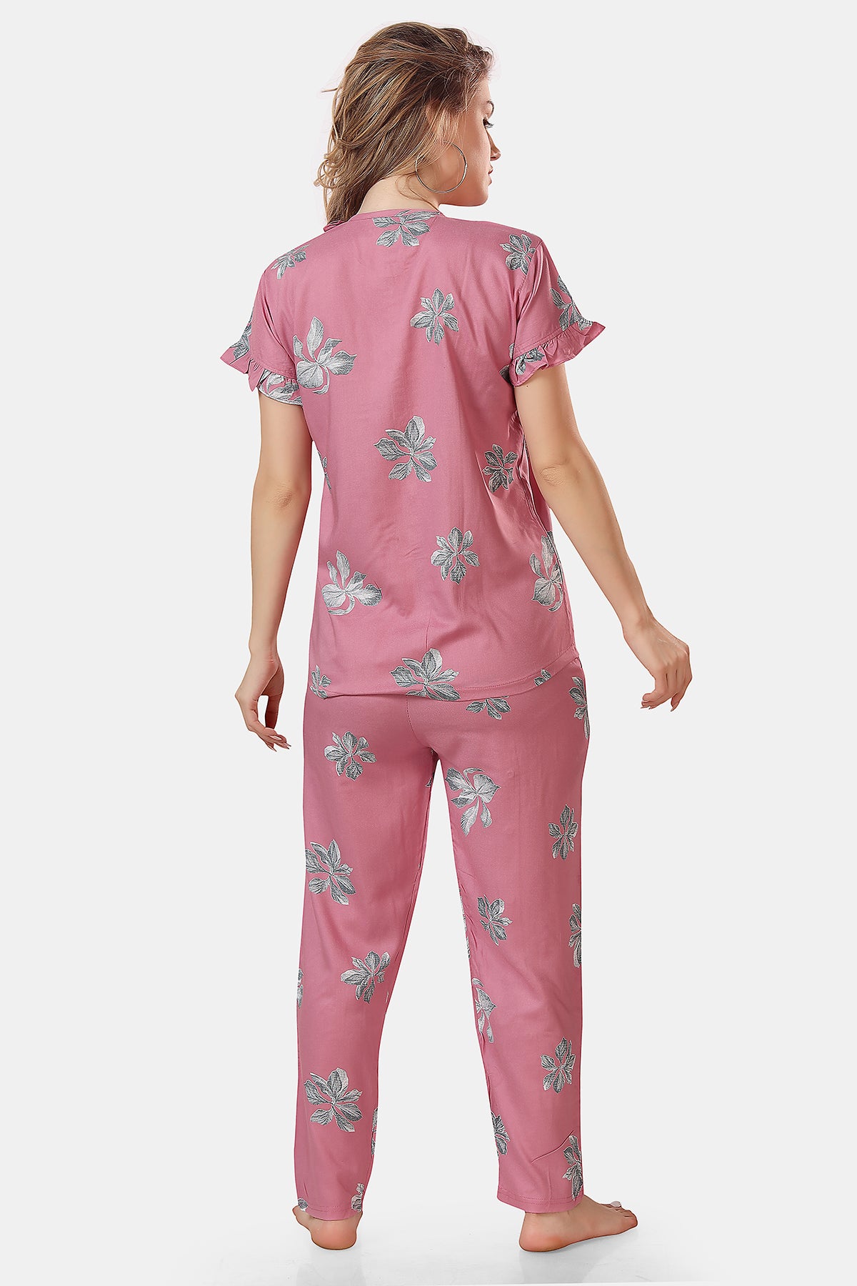 Floral Rayon Co-ord Set for Women Back