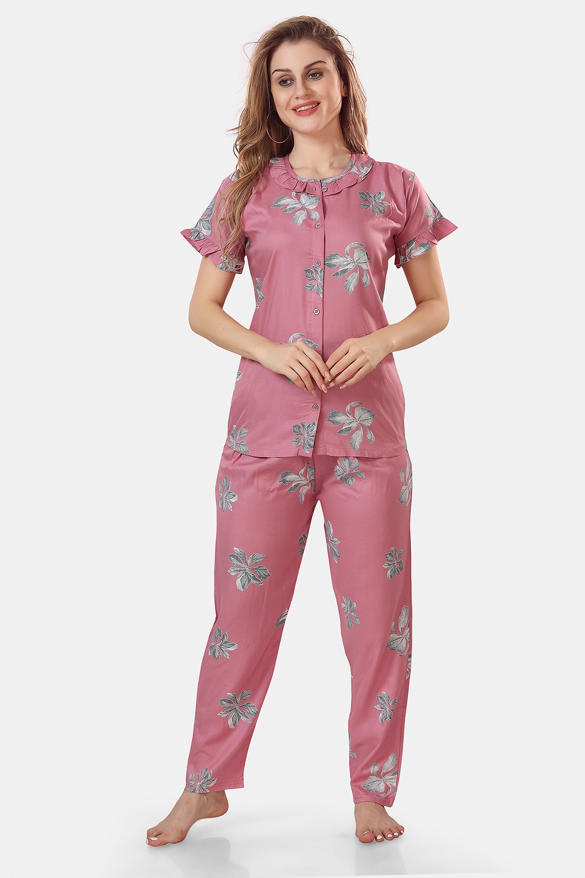 Floral Rayon Co-ord Set for Women 
