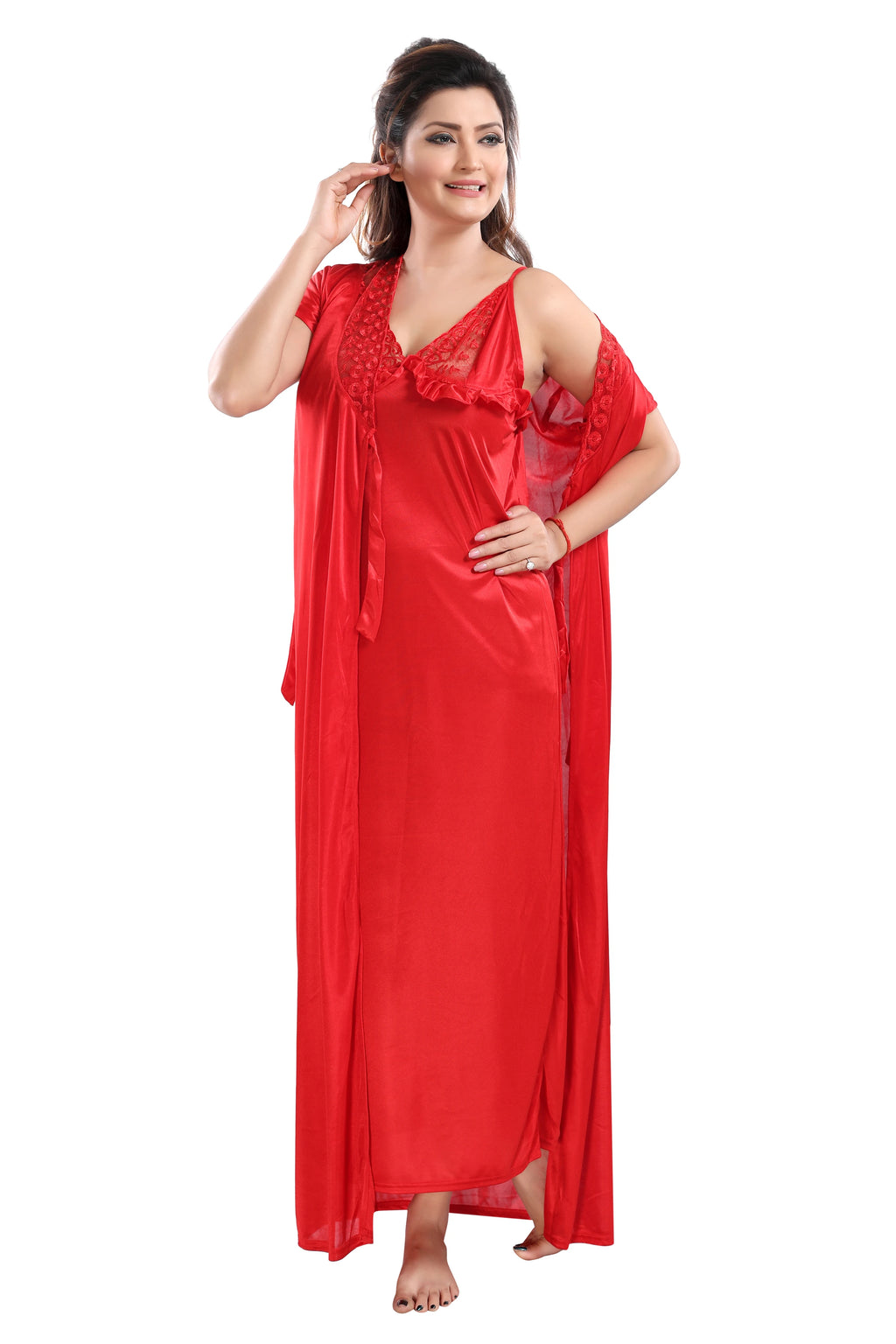Elegant women nighty and robe set

