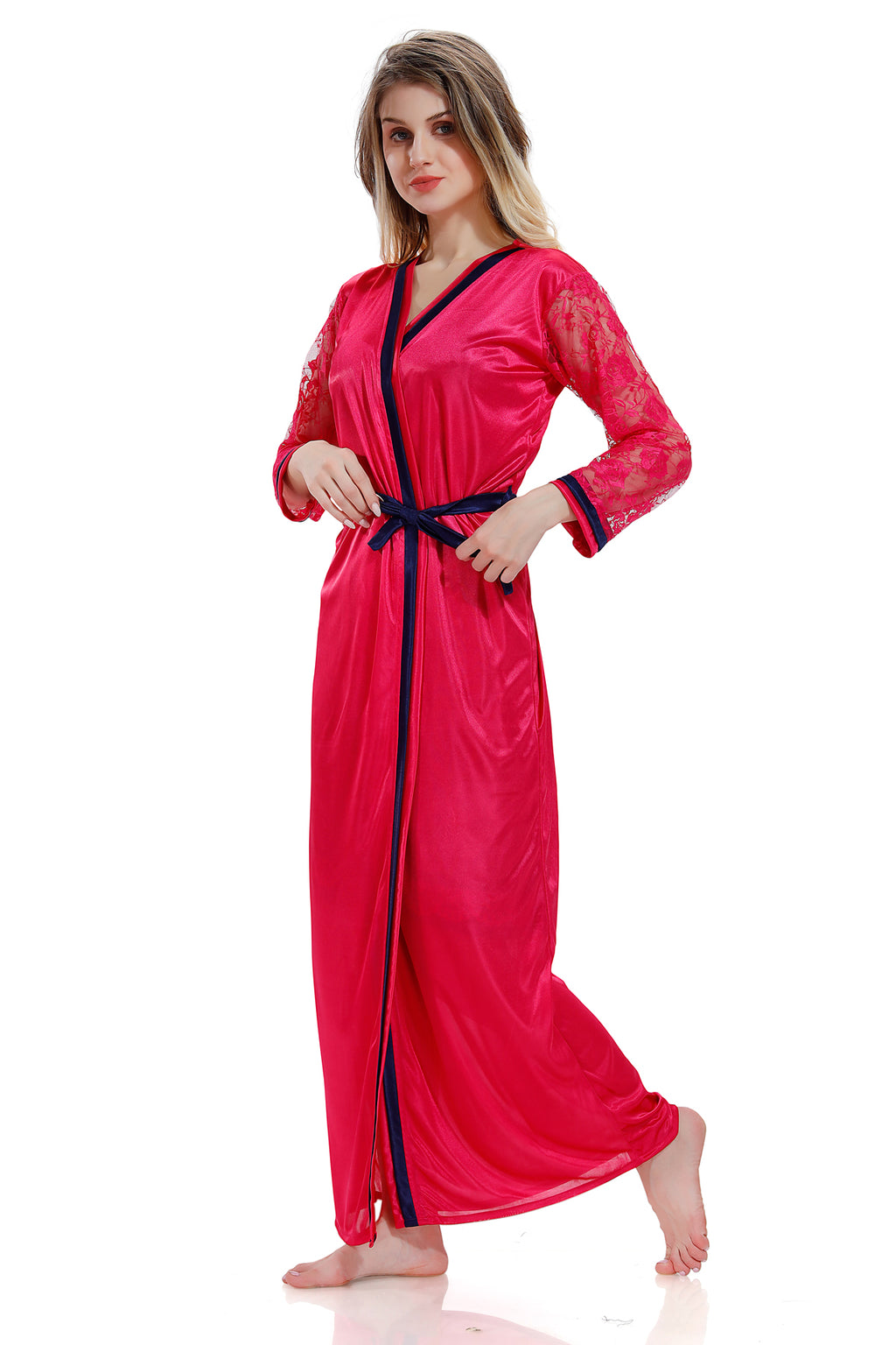 pink satin nightdress with adjustable straps
