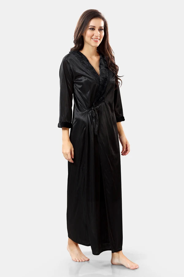 Black women satin nightwear