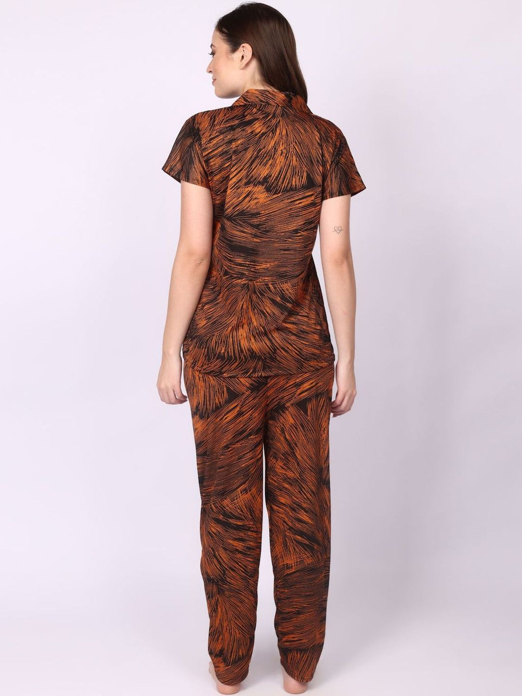 Women Printed Satin Night suit