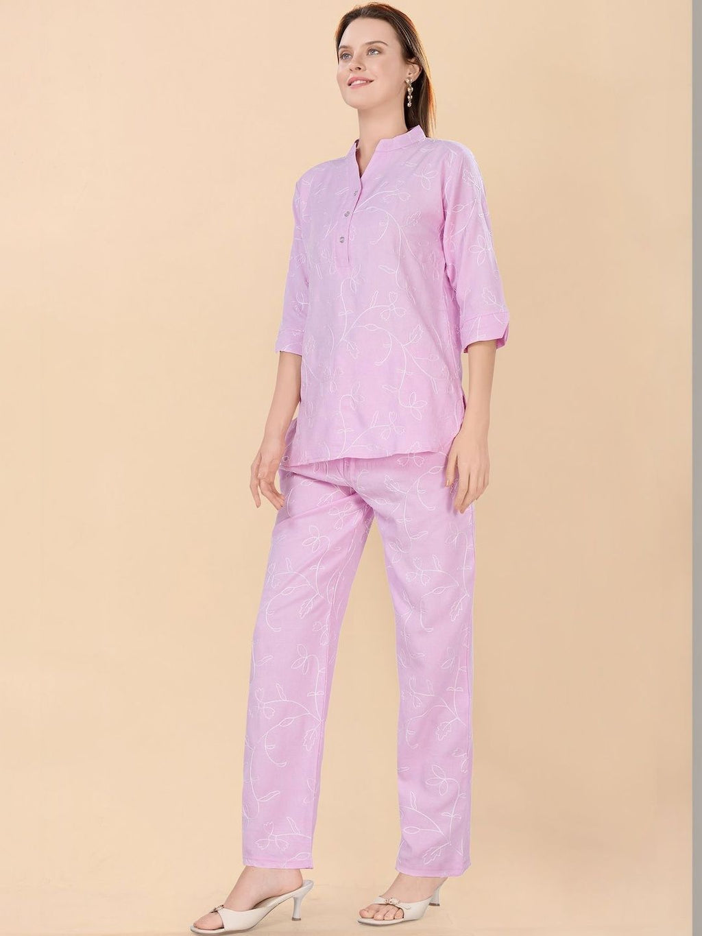 Embroidered Top With Trousers Co-Ords