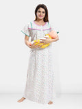 Be You Women Printed Maxi Nightdress