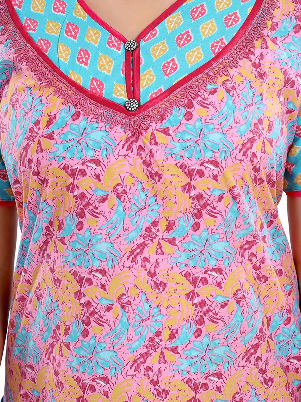 Women Printed Pure Cotton Maxi Nightdress