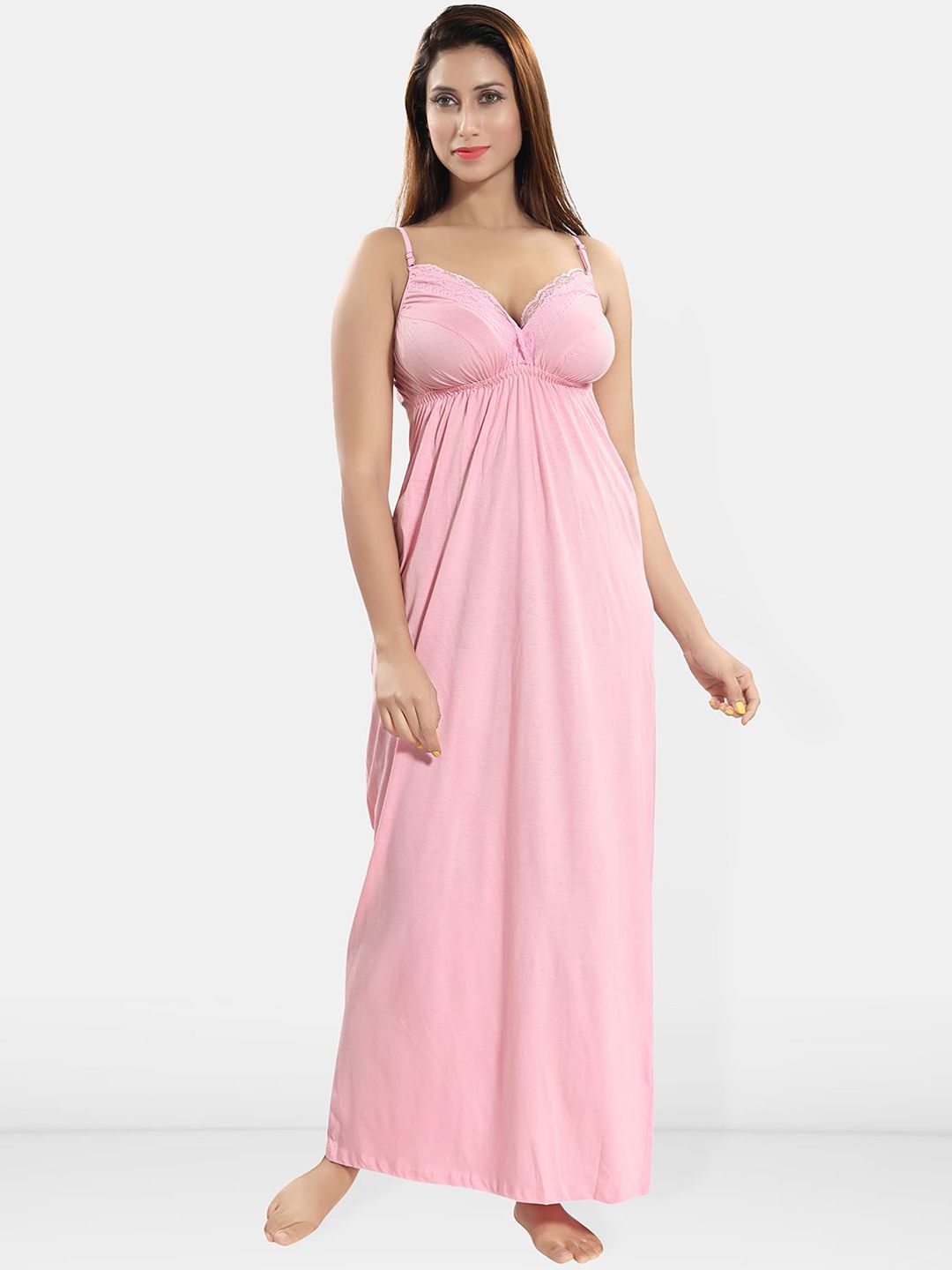 Be You Lace Cotton Maxi Nightdress