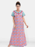 Be You Women Printed Pure Cotton Maxi Nightdress