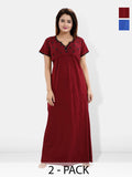 Be You Pack Of 2 Solid Maxi Nightdress
