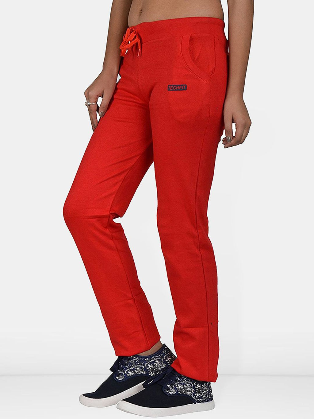Women Regular Fit Mid Rise Cotton Track Pants