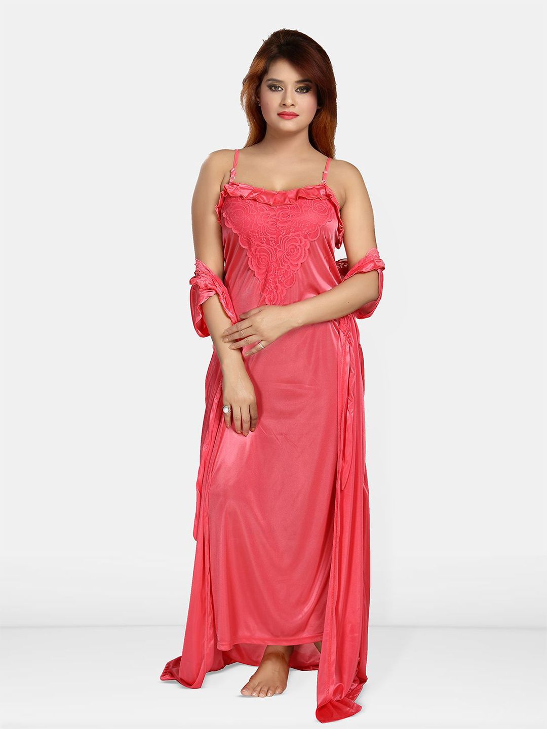 Women 2 pieces Maxi Wrap Nightdress