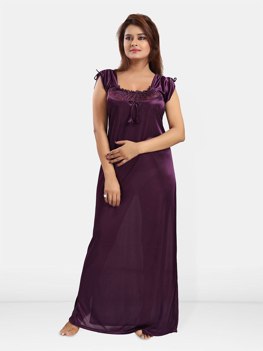Be You Women Satin Maxi Nightdress