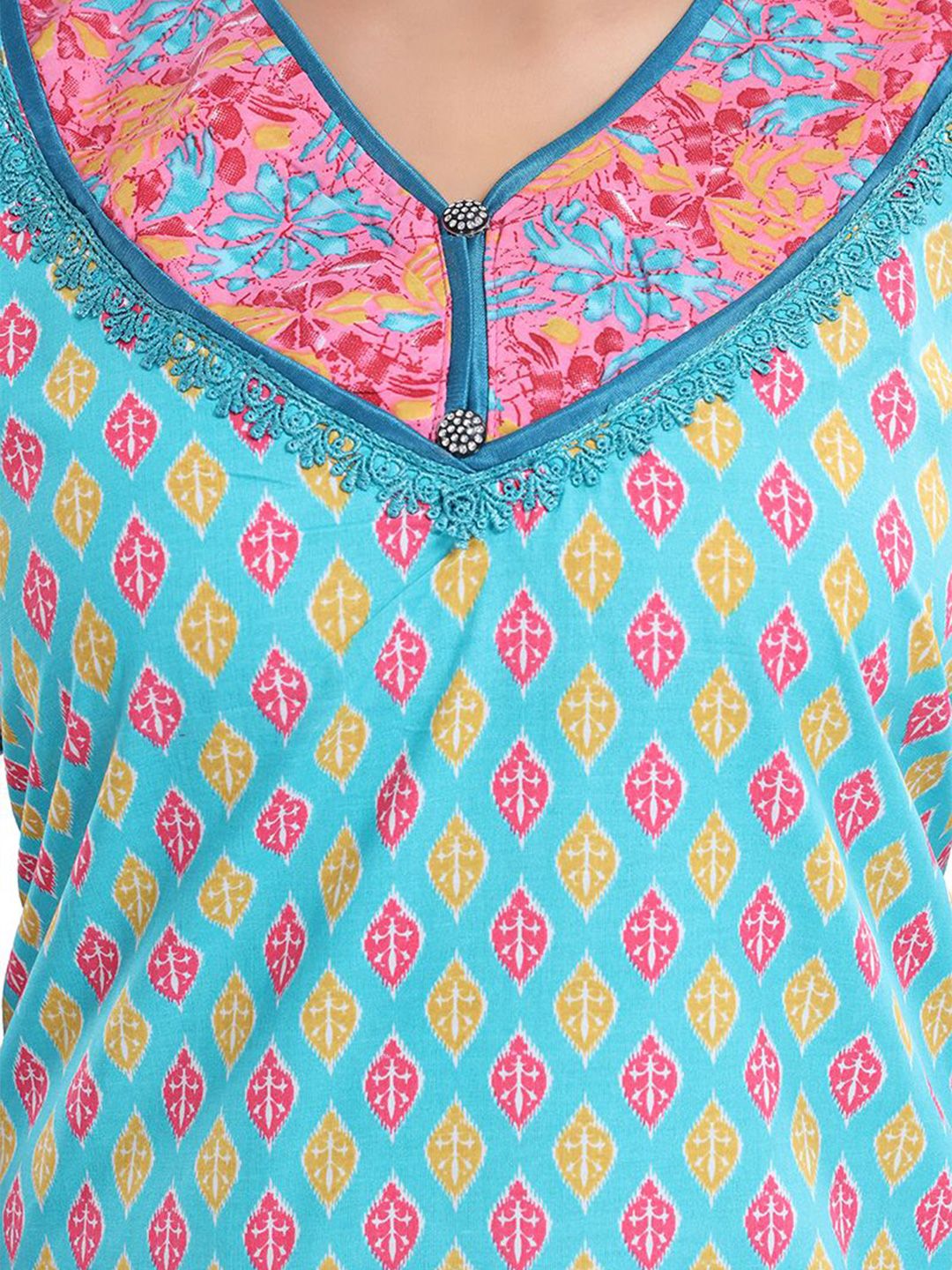 Women Printed Pure Cotton Maxi Nightdress