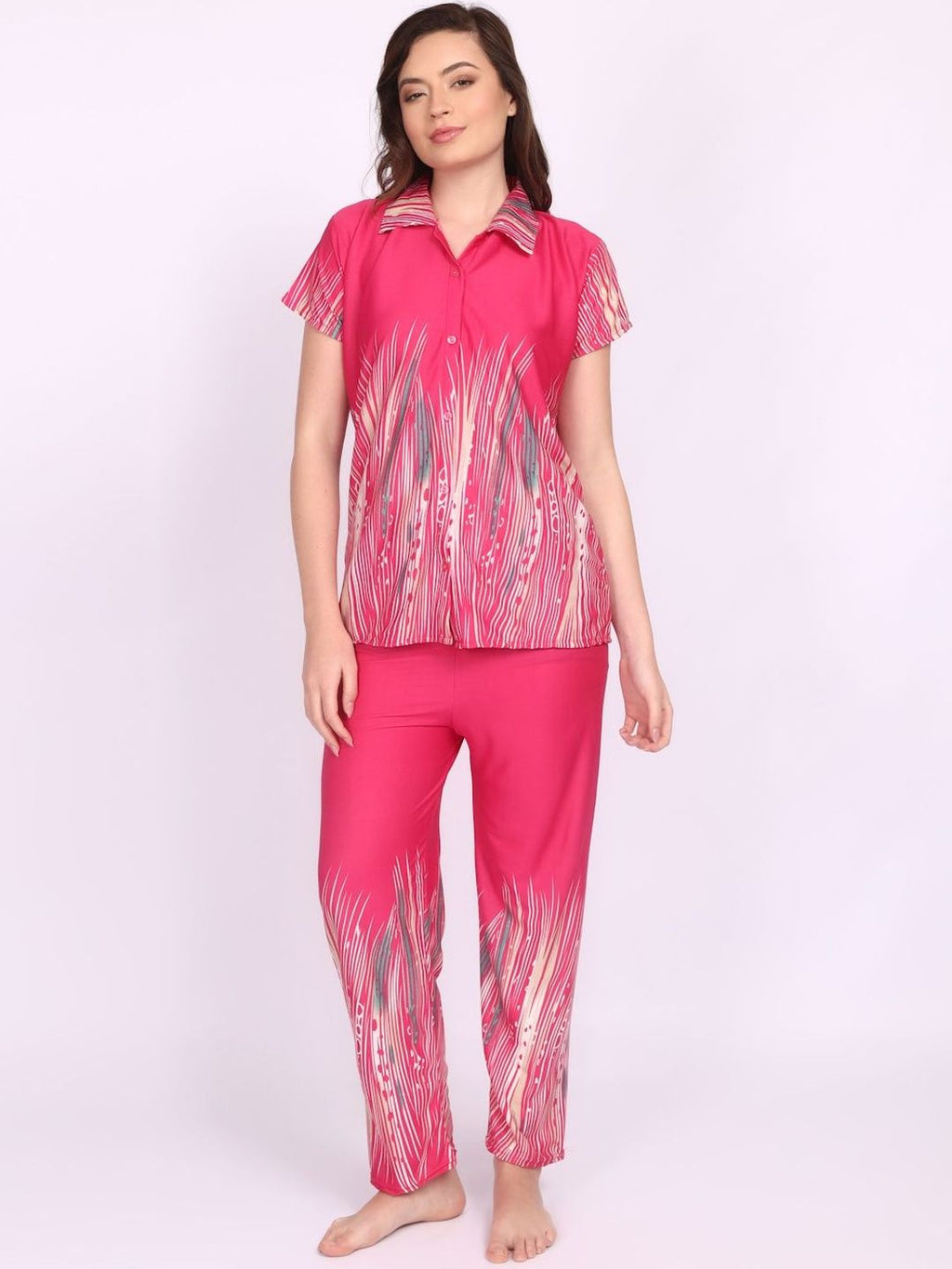 Be You Women Floral Printed Satin Night suit