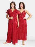 Be You Women 2 pieces Satin Nighty with Robe Maxi Nightdress