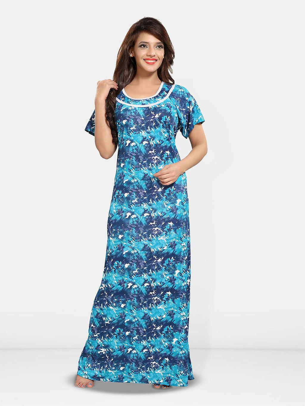 Be You Women Printed Maxi Nightdress