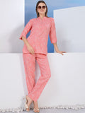 Be You Embroidered Top With Trousers Co-Ords