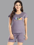 Be You Graphic Printed Round Neck Modal Night suit