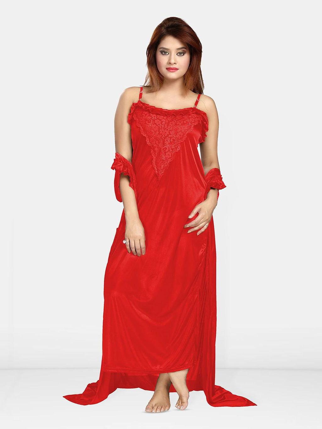 Women 2 pieces Maxi Wrap Nightdress